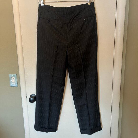 Neiman Marcus men's dark gray pinstripe pants, 100% super 150's wool, sz 38W - Picture 6 of 9